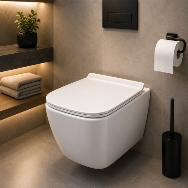 Cuvette suspendue tahara - Cuvette suspendue blanc Hera avec tahara intégrée, design moderne pour salle de bain contemporaine