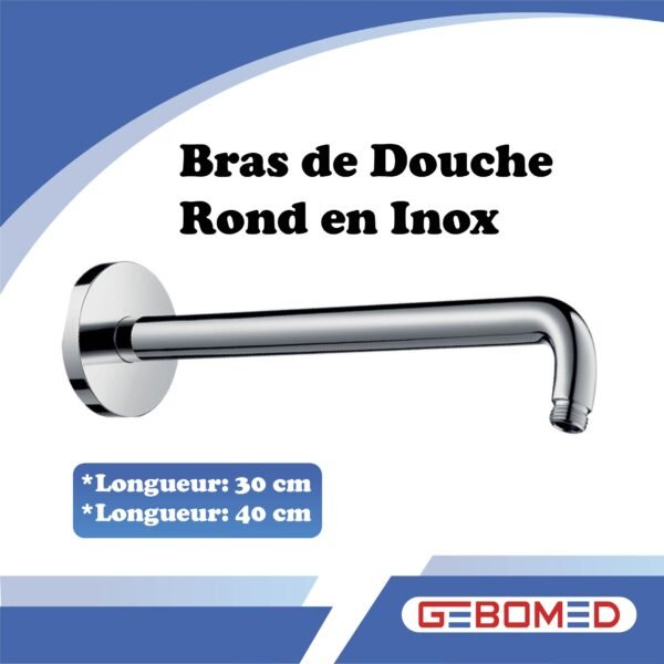 Bras De Douche Rond Chrome Gebomed