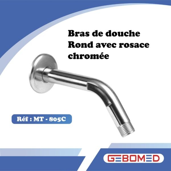 Bras De Douche Mini Rond Chrome 30 Cm Mt-805c Gebomed