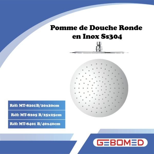 Pomme De Douche Rond Chromé Gebomed