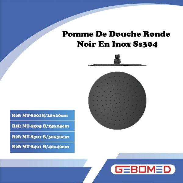 Pomme De Douche Rond Noir Gebomed
