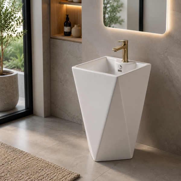 Lavabo Vertical Carre Blanc 51 X 86 Latina