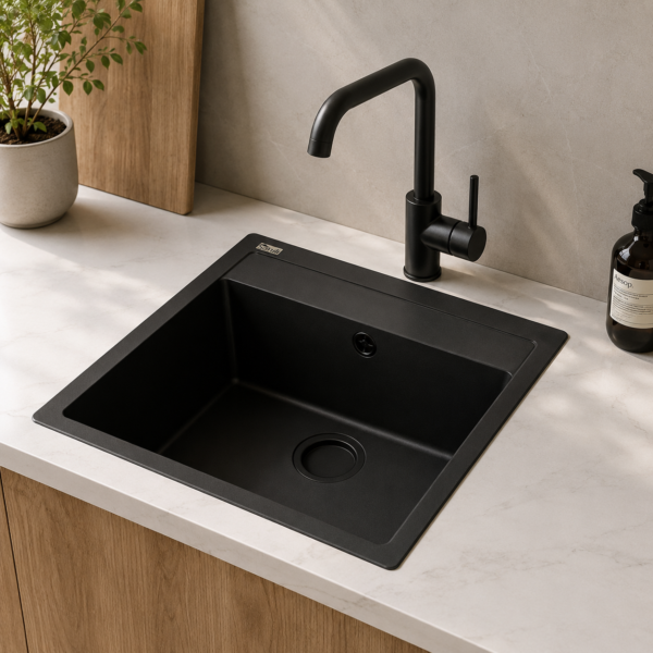 Evier 51 X 56 Apparant Noir Granit