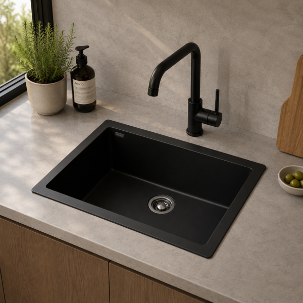 Evier 51 X 81 Apparant Noir Granit
